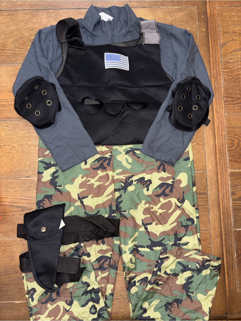 Kids Camouflage Soldier Costume with Black Tactical Vest